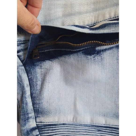 Smoke Rise Jeans Y2K 1991 Vintage Mens 40x32 Acid Wash Moto Hip Hop Jeans EUC - Picture 6 of 8